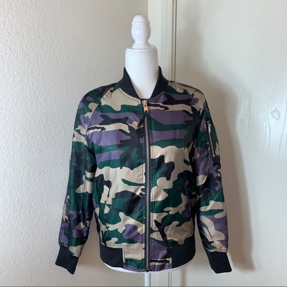 silence + noise Jackets & Blazers - Silence + Noise Urban Outfiters Purple Camo Jacket